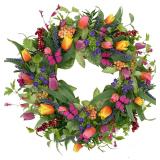 $42 WreathDream 22 inch Spring Summer Wreath...