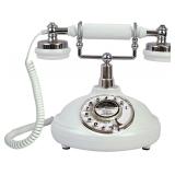 $62 Retro Corded Landline Phone, TelPal White...