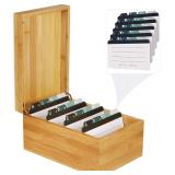 $51 MaxGear Index Card Holder, 4 x 6Inch Wooden...