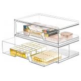 $36 2 Pack Stackable Makeup Organizer, 12.1'L...