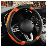 $22 Leather Steering Wheel Cover, Breathable,...