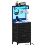 $94 Furnulem Tall Nightstand with Charging...