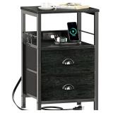 $67 Furologee Nightstand with Charging Station,...