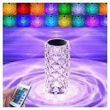 $36 Portable Crystal Table Lamp,16 Color Touch...