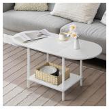 $54 White Coffee Tables for Living Room,2-Tier...