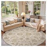 $110 jinchan Torino Classic Floral Round Rug...