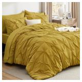 $78 Bedsure Full Comforter Set Mustard Yellow -...