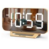 $23 Peakeep Slim Digital Mirror Aesthetic Alarm...