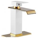 $61 Bathroom Faucet White Gold Waterfall Vanity...