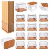 $28 24 Pcs Chair Leg Floor Protectors for...