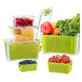 $45 LUXEAR Fruit Vegetable Storage Container, 4...