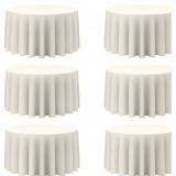 $89 BRILLMAX 6 Pack Ivory Round Tablecloths 120...