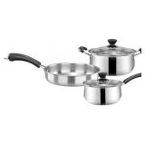 $39 3pcsset Stainless Steel Cookware Set Flat...
