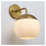 $89 Modern Glass Wall Sconce with Frosted Globe...