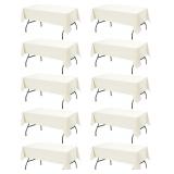 $56 10-Pack Ivory Tablecloths for Rectangle...
