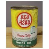Vintage Red Head Motor Oil Can
