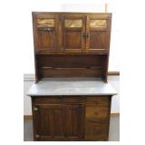 Oak Hoosier Style Kitchen Cabinet