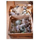2 Trays of Vintage Bottles & Jars