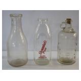 Milk Bottles & White House Vinegar Bottle