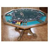 Poker Table on Claw Foot Pedestal Base