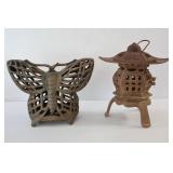 2 Cast Iron Candle Lanterns