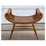 Oak Curle Saddle Seat Bench