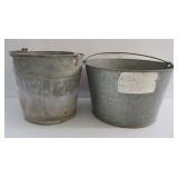 2 Galvanized Buckets