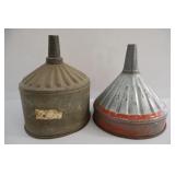 2 Galvanized Fuel Funnels