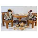 Black Americana Dolls w/ Miniature Table & Tea Set
