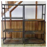 Pair of Metal Shelves