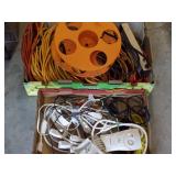 2 Trays of Extension Cords & Power Supplies