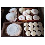 4 Trays of Universal Calico Dinnerware