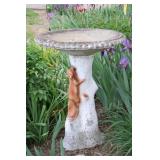 Squirrel Motif Bird Bath
