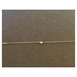 Sterling 8in Dainty Heart Bracelet