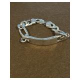 Sterling 8in Curb Link ID Bracelet