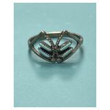 6.5 Sterling Turquoise Inlay Butterfly Ring