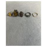 Sterling Size 6 Ring Lot of 5