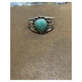 Sterling Navajo Turquoise Scalloped Cuff