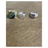 Sterling Size 12 Ring Lot of 3