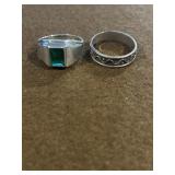 Sterling Size 13 Ring Lot of 2