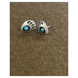 Sterling Native American Bear Paw Stud Earrings