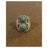Sterling Size 10.5 Turquoise Stack Ring