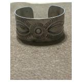 Sterling Navajo Stamped Silver Cuff Bracelet