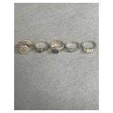 Sterling Size 7 Rings Lot of 5