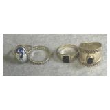 Sterling Size 7 Ring Lot of 4