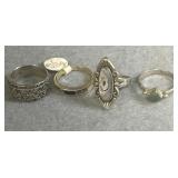 Sterling Size 7 Ring Lot of 4