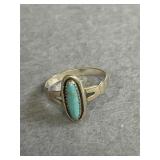 Sterling Size 5 Oval Turquoise Ring