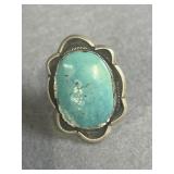 Sterling Size 8 Navajo Turquoise Ring