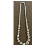 17in Sterling Graduated Ball Bead Necklace
