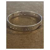 Sterling Cuff with Hole and Sketch Design